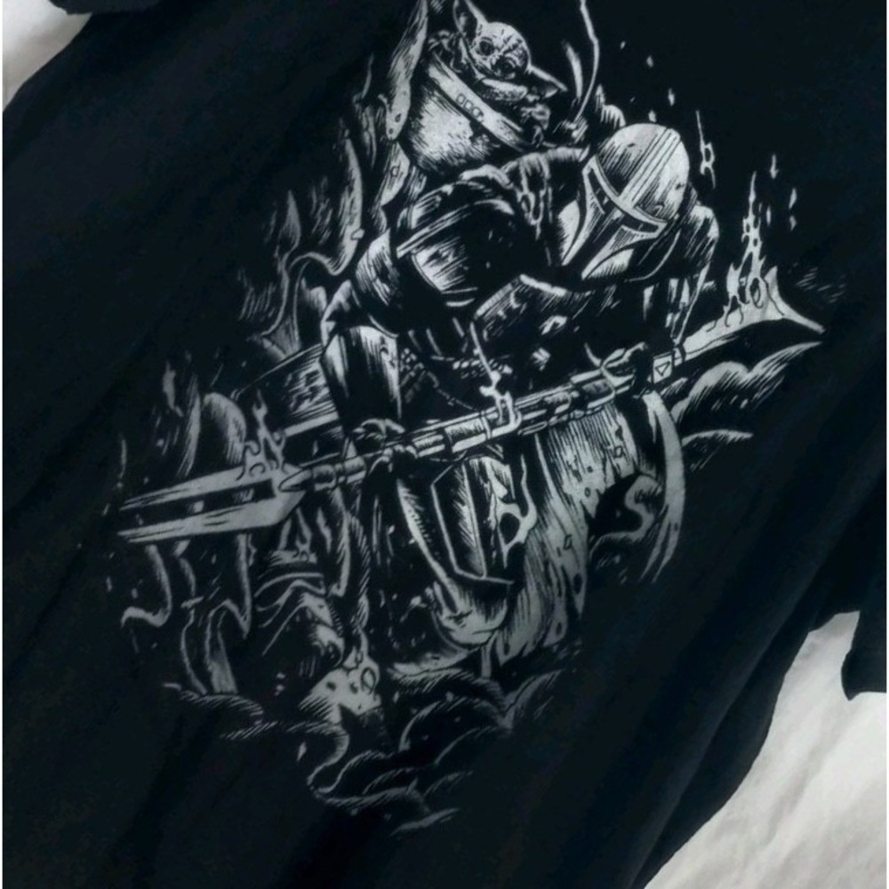 Ei-lo Black Star Wars‎ Mandalorian Cotton Tee T-Shirt Men's Size XL EUC